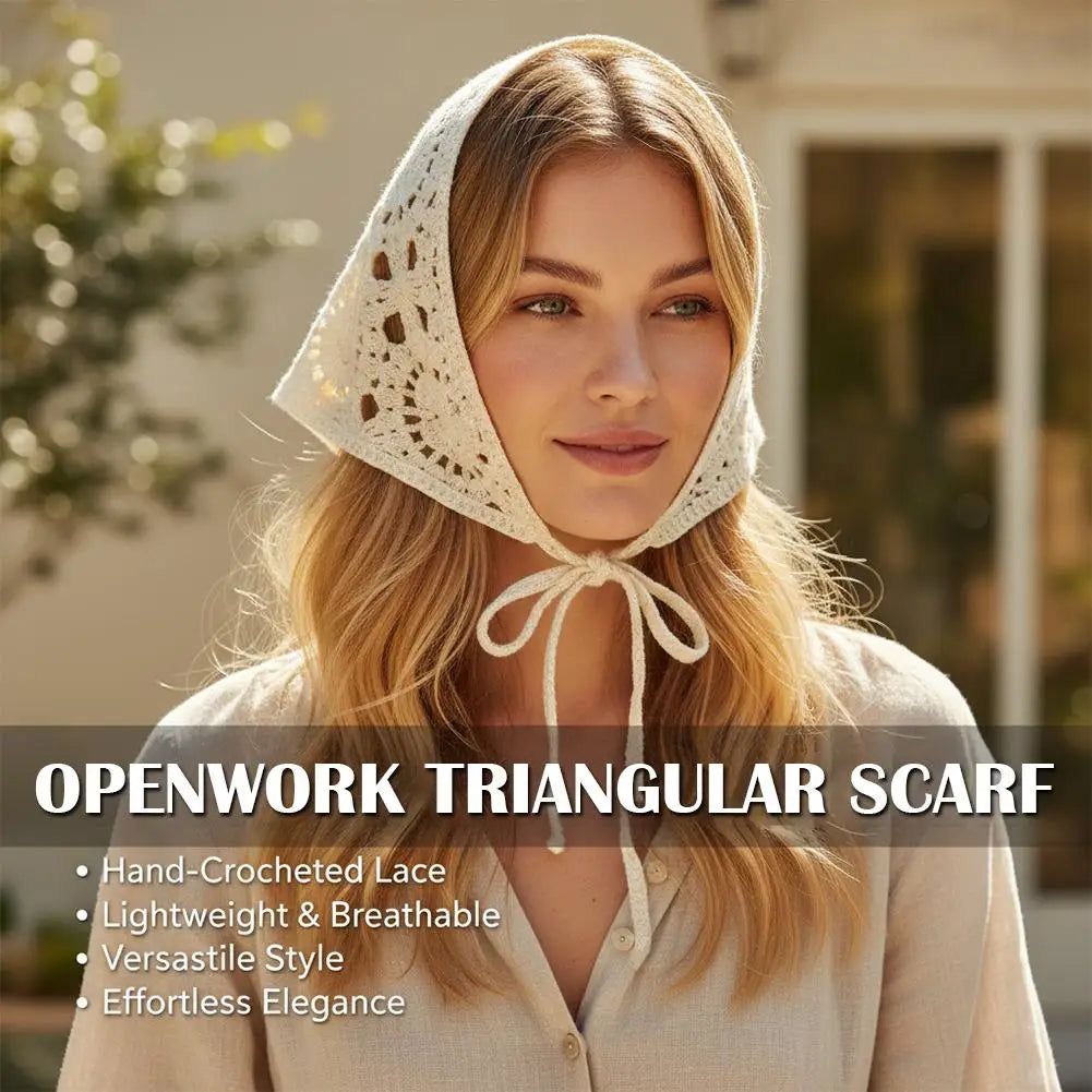 Retro Crochet Triangle Head Scarf