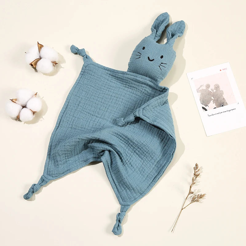 Baby Muslin Comfort Blanket with Plush Animal