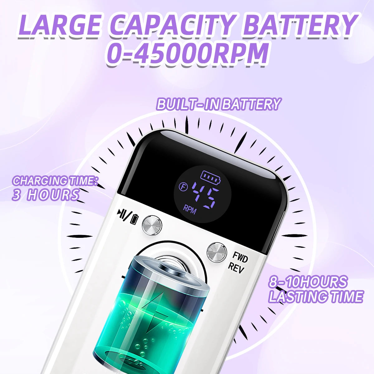 45000 RPM Rechargeable Electric Nail Drill