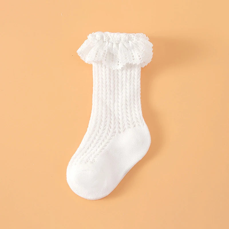 Princess Lace Knee-High Baby Socks