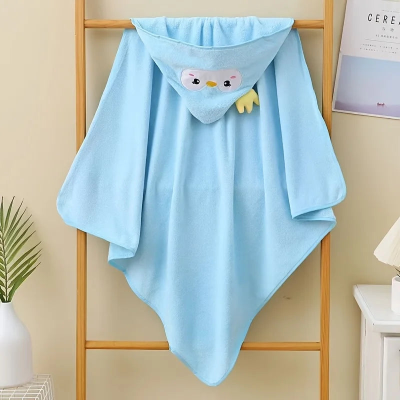Children's Hooded Coral Fleece Bath Towel