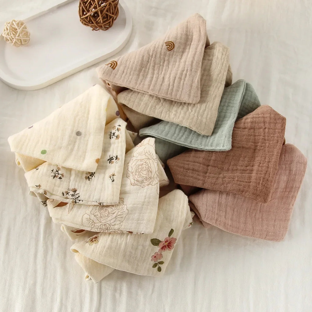 3/5-Piece 6-Layer Muslin Baby Washcloth Set