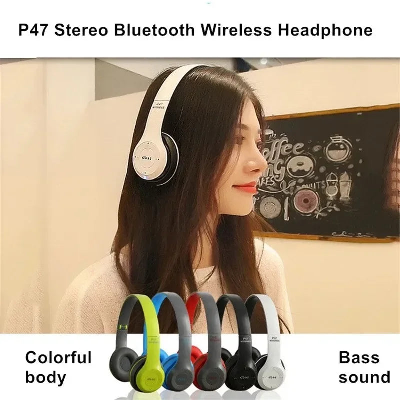 P47 Foldable Wireless Bluetooth Headphones