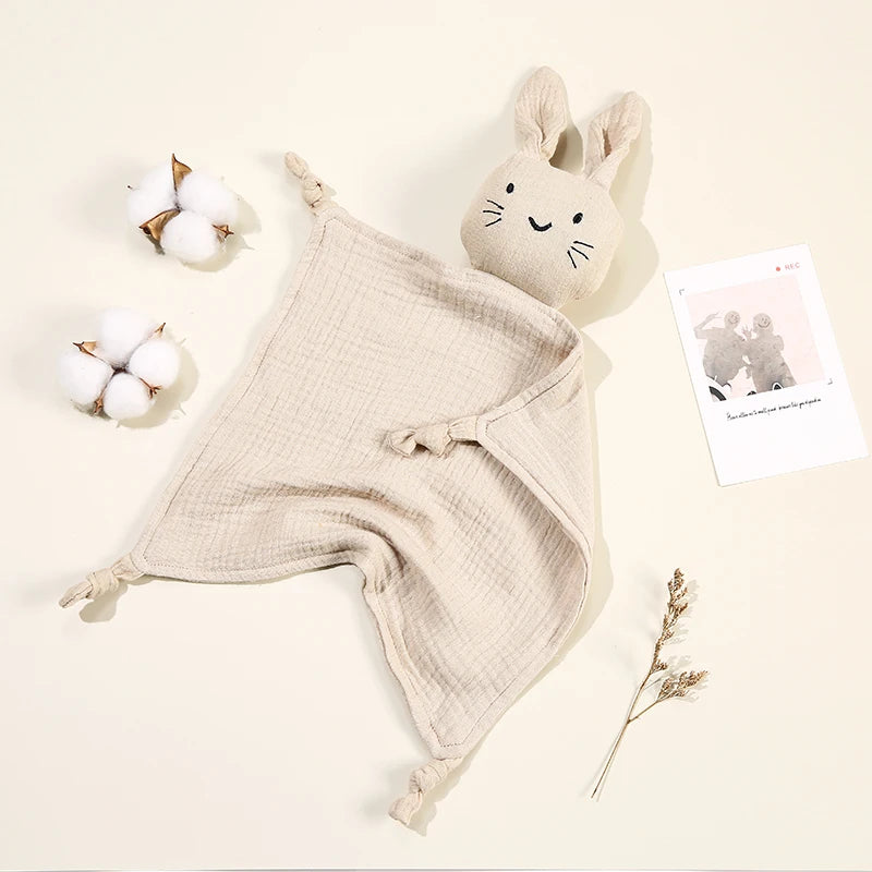 Baby Muslin Comfort Blanket with Plush Animal
