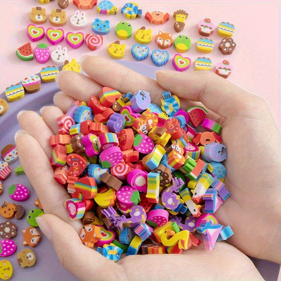 Cute Mini Erasers Set (10–100 Pieces)