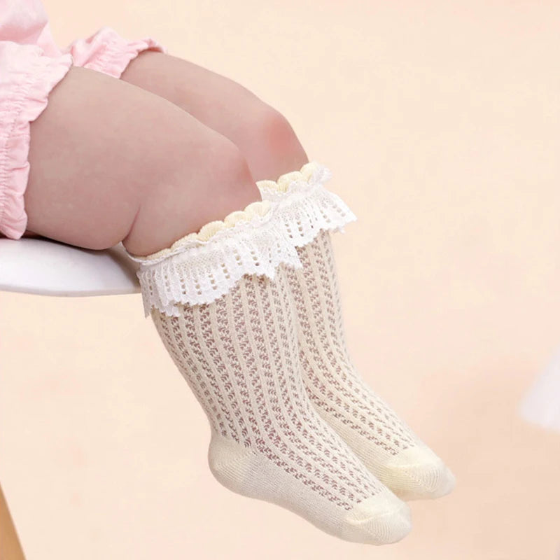 Princess Lace Knee-High Baby Socks