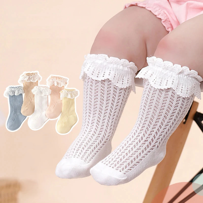 Princess Lace Knee-High Baby Socks