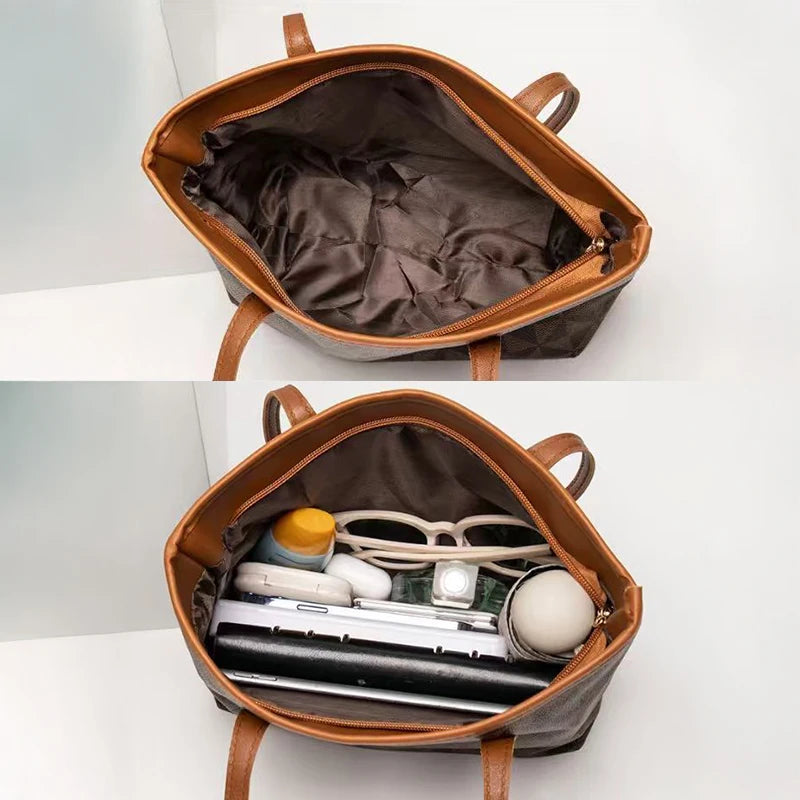 Women's Large Capacity PU Leather Tote Bag