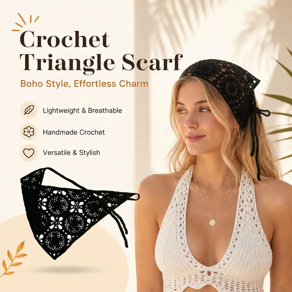 Retro Crochet Triangle Head Scarf