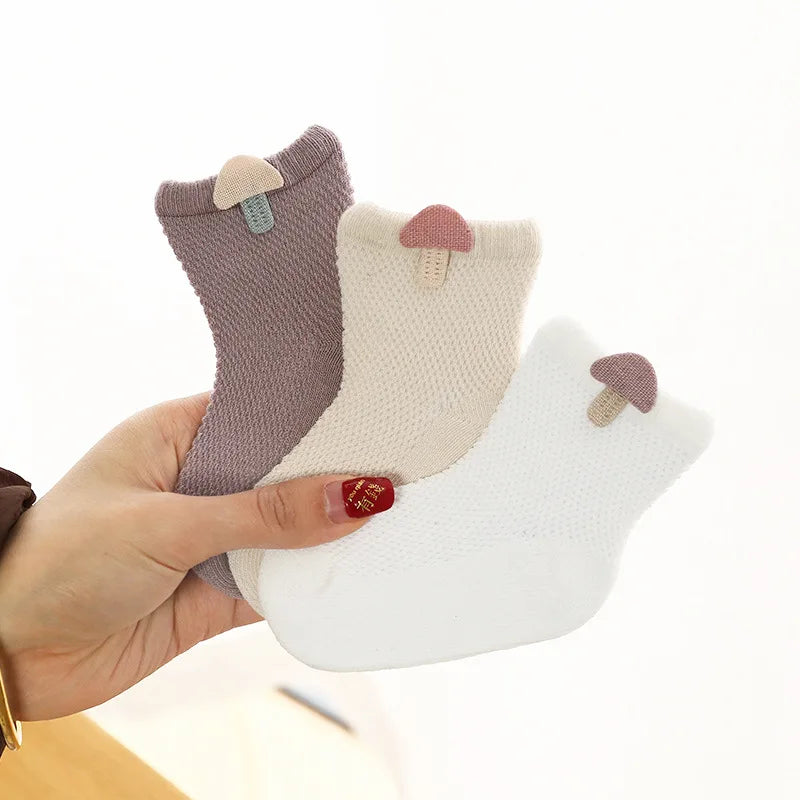 3-Pair Baby Mesh Summer Socks Set