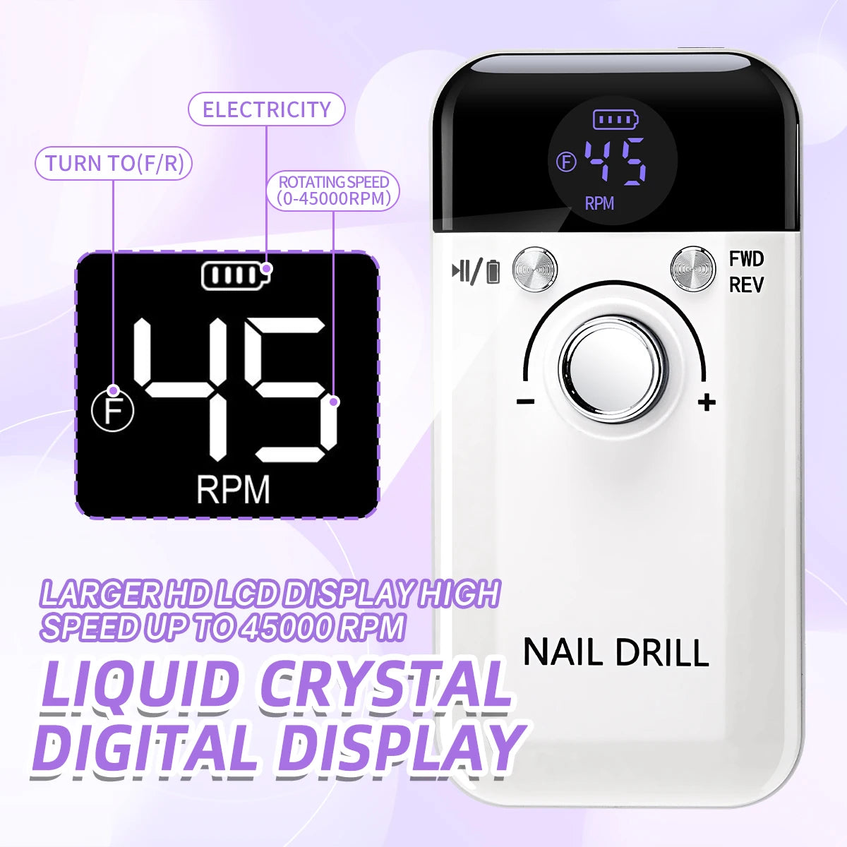 45000 RPM Rechargeable Electric Nail Drill