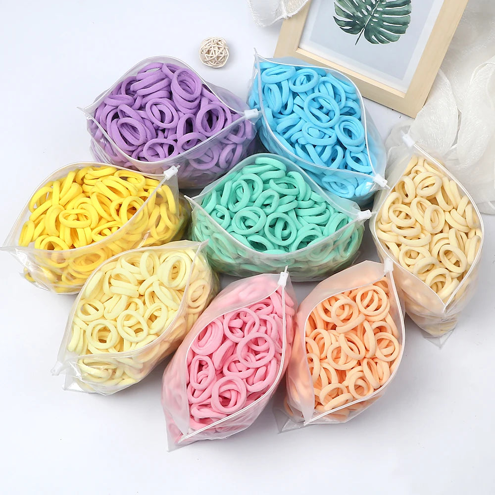 50/100-Piece Kids Elastic Hair Bands Set