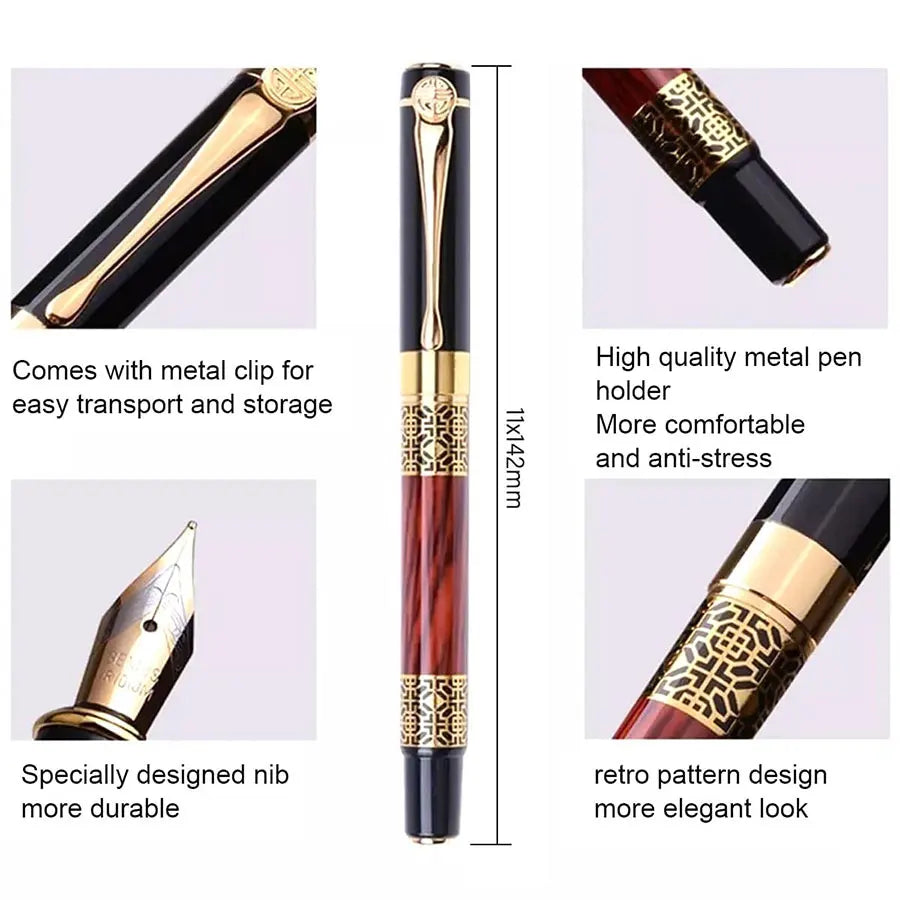 Retro Metal Fountain Pen Set (1–100 Pieces)