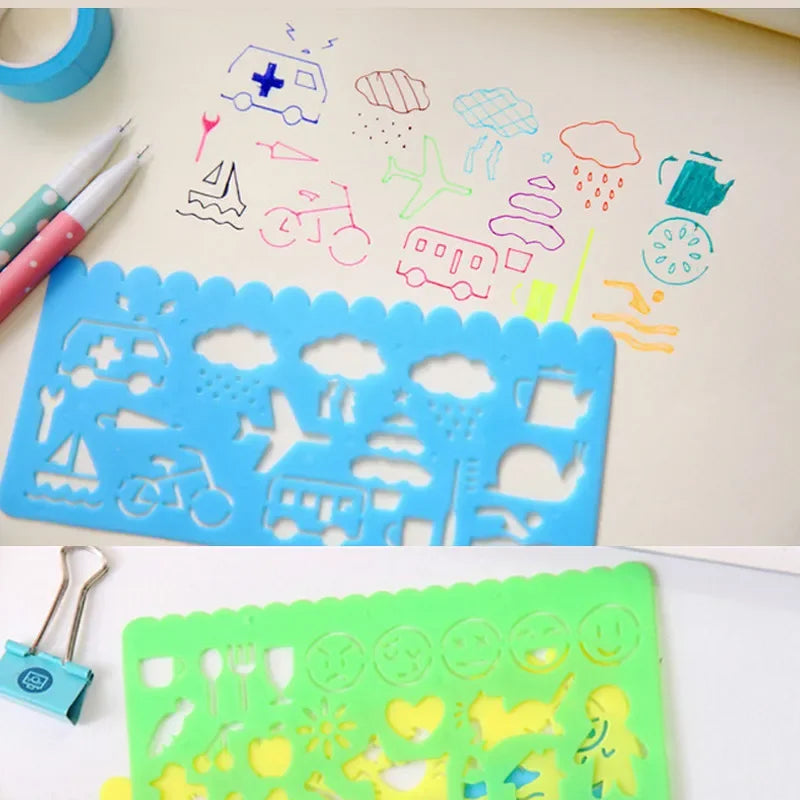 4-Piece Candy Color Drawing Ruler Set