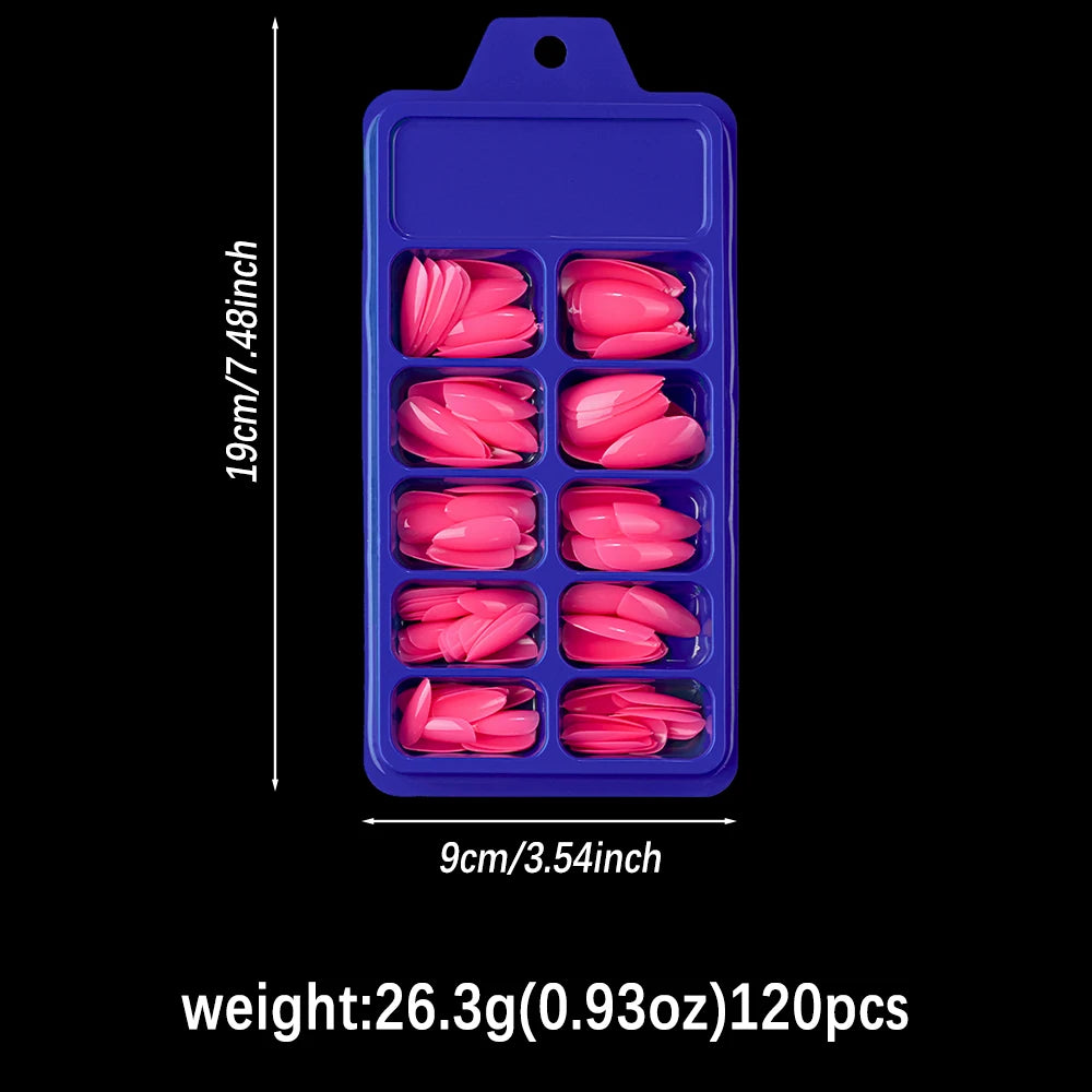 120-Piece Cherry Red Press-On Nails Set