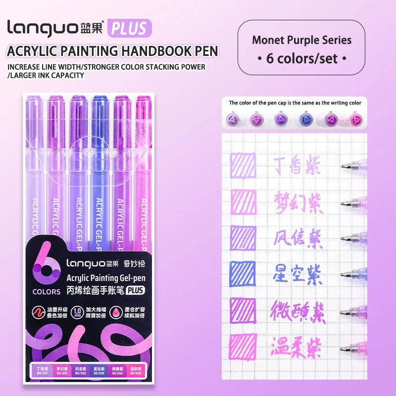 Languo Acrylic Paint Marker Pen Set (6–90 Colors)