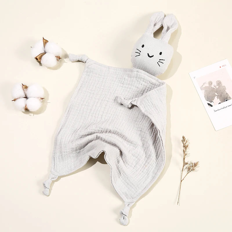Baby Muslin Comfort Blanket with Plush Animal