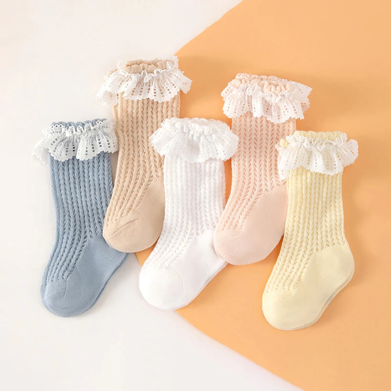 Princess Lace Knee-High Baby Socks