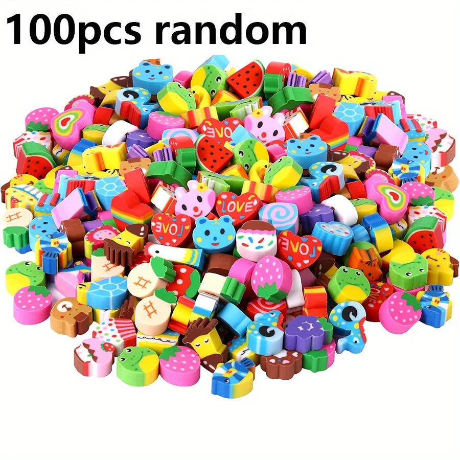 Cute Mini Erasers Set (10–100 Pieces)