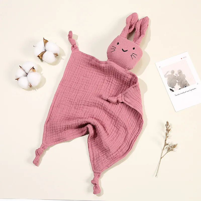 Baby Muslin Comfort Blanket with Plush Animal