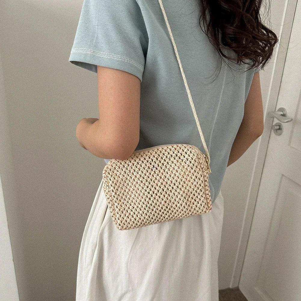 Summer Straw Crossbody Bag