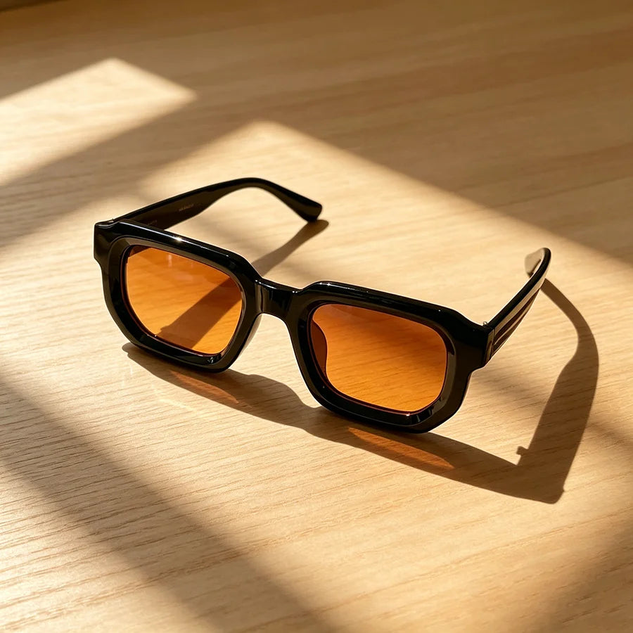 6-Piece Retro Rectangle Sunglasses Set