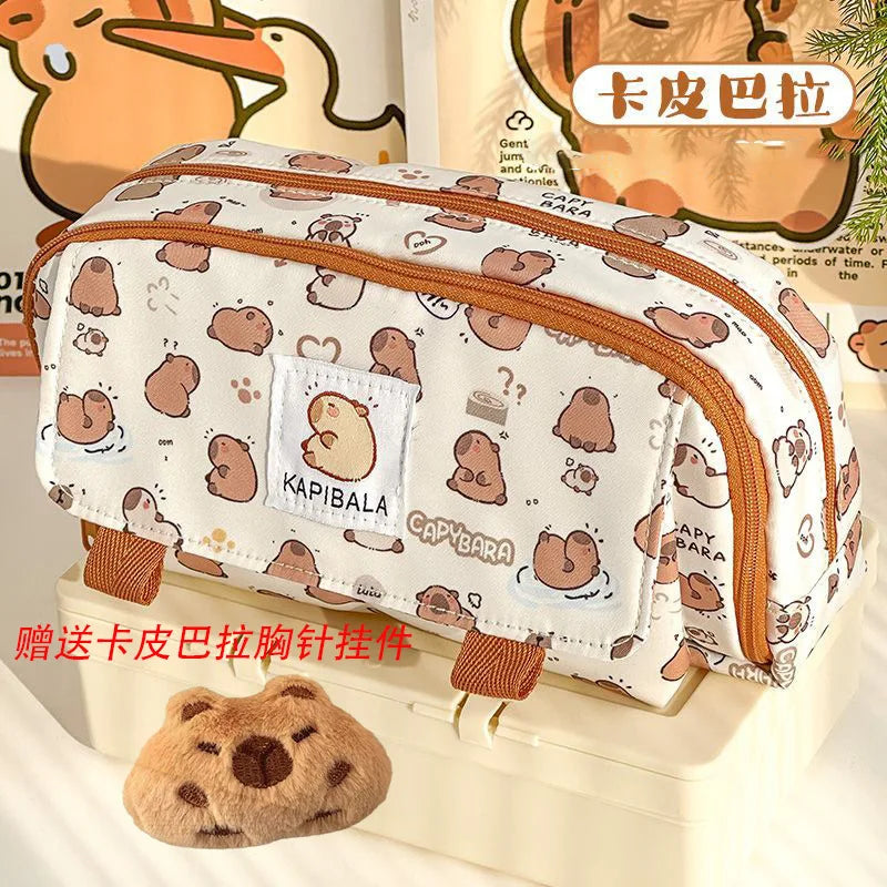 **Cute Capybara Large Pencil Case**