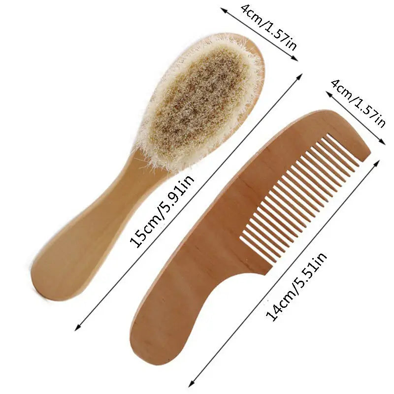Newborn Baby Wooden Brush & Comb Set