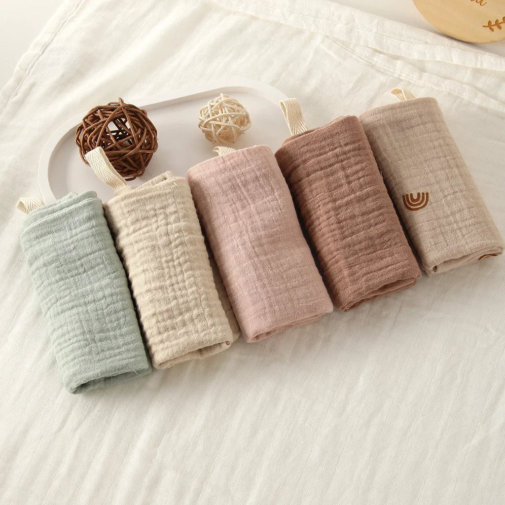3/5-Piece 6-Layer Muslin Baby Washcloth Set