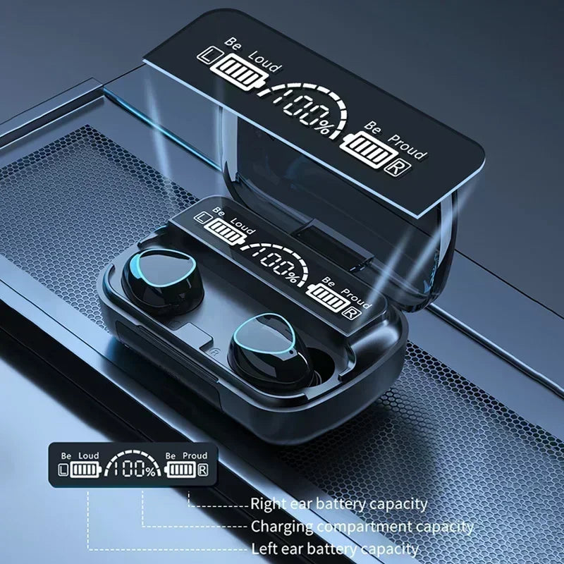 Wireless Bluetooth Earbuds with LED Display