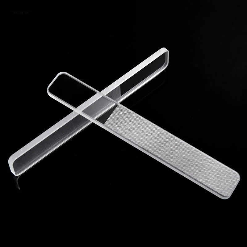 Transparent Glass Nail File Set with Case