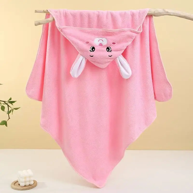 Children's Hooded Coral Fleece Bath Towel