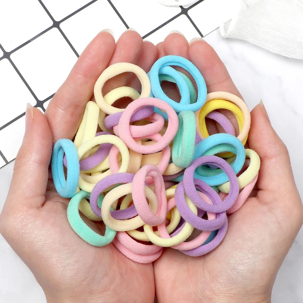 50/100-Piece Kids Elastic Hair Bands Set