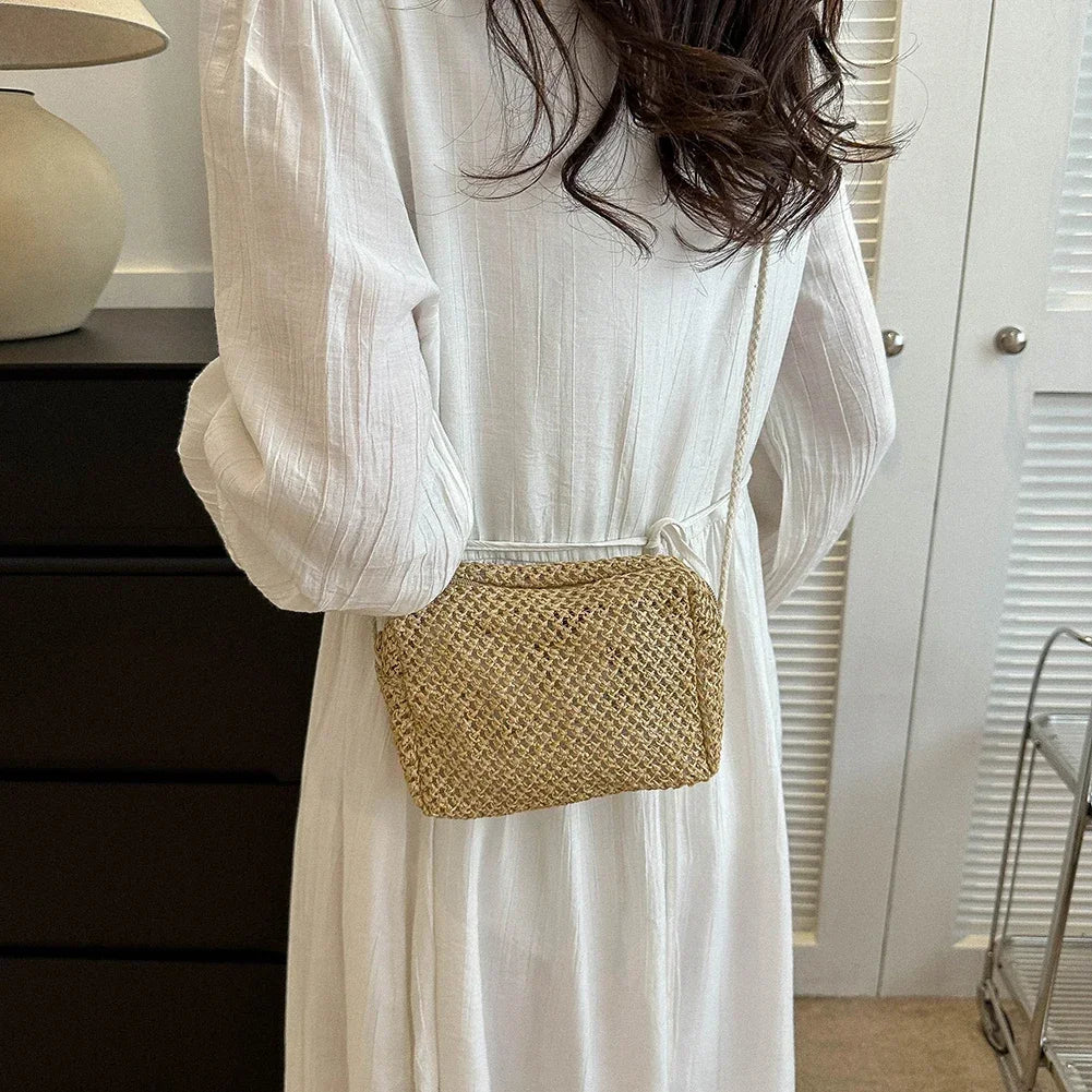 Summer Straw Crossbody Bag