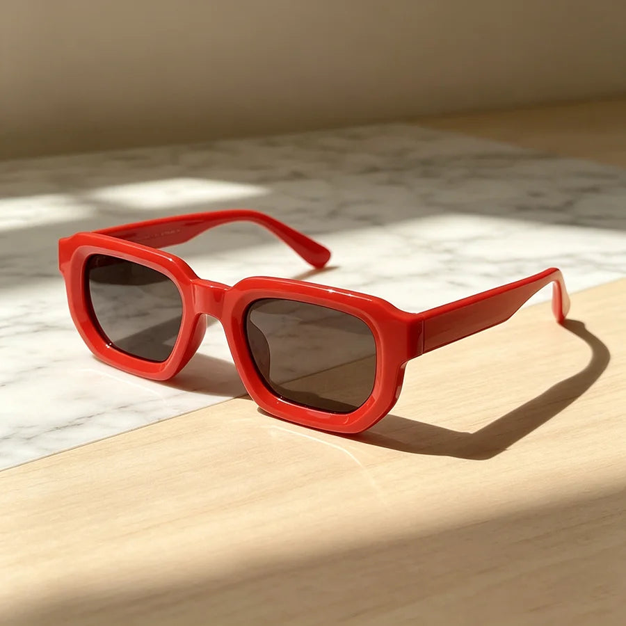 6-Piece Retro Rectangle Sunglasses Set