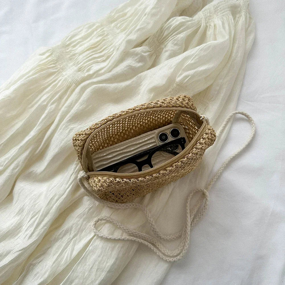 Summer Straw Crossbody Bag
