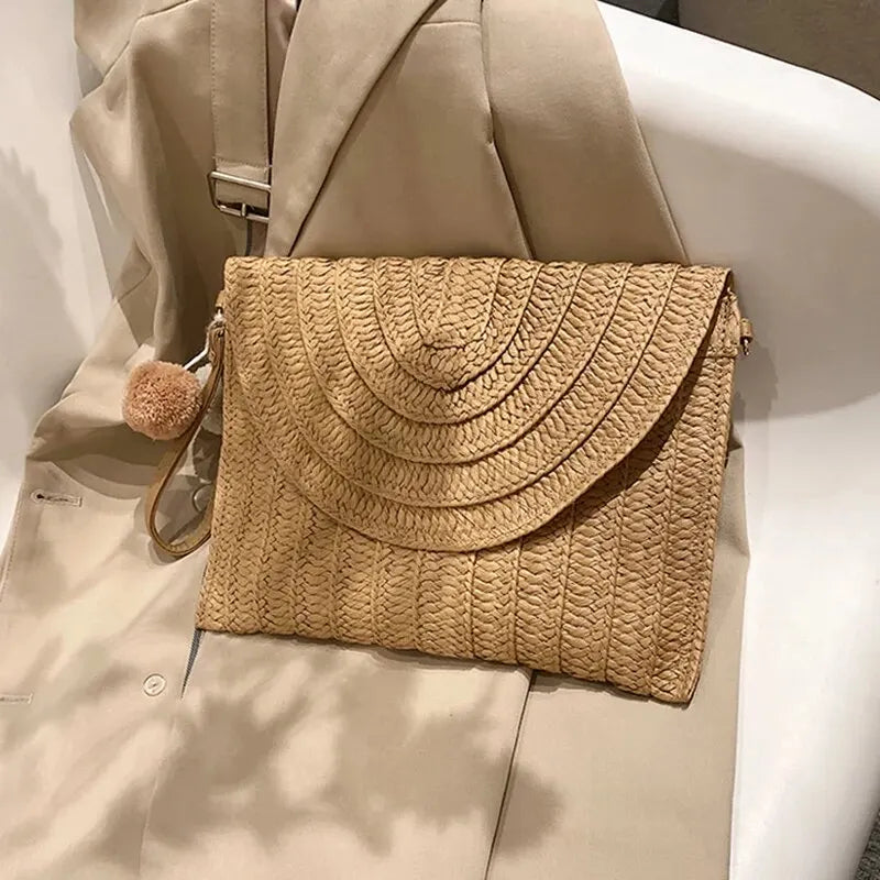 Handmade Straw Crossbody Bag