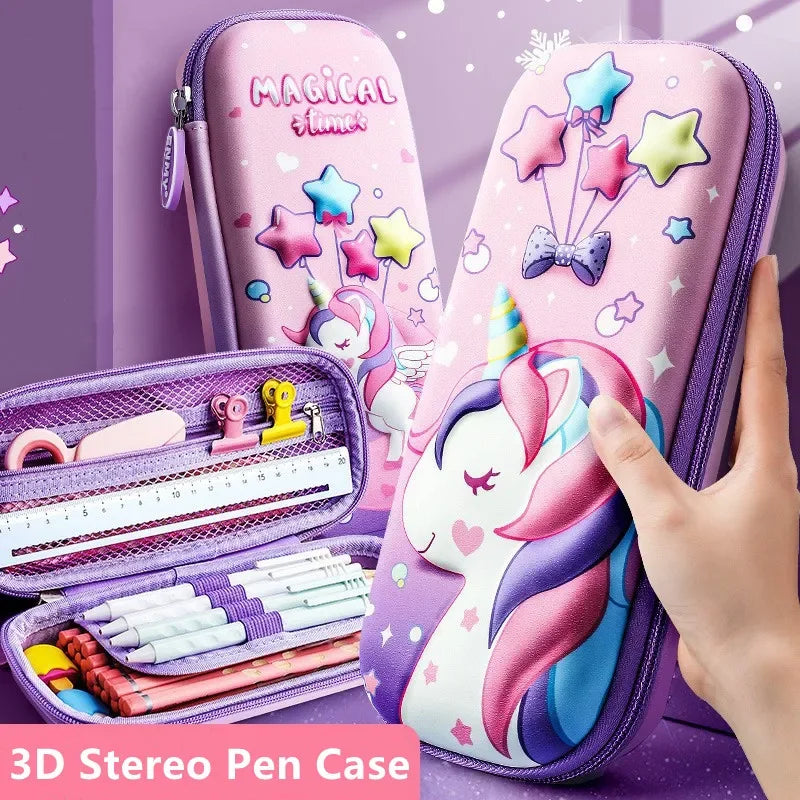 3D EVA Unicorn Pencil Case