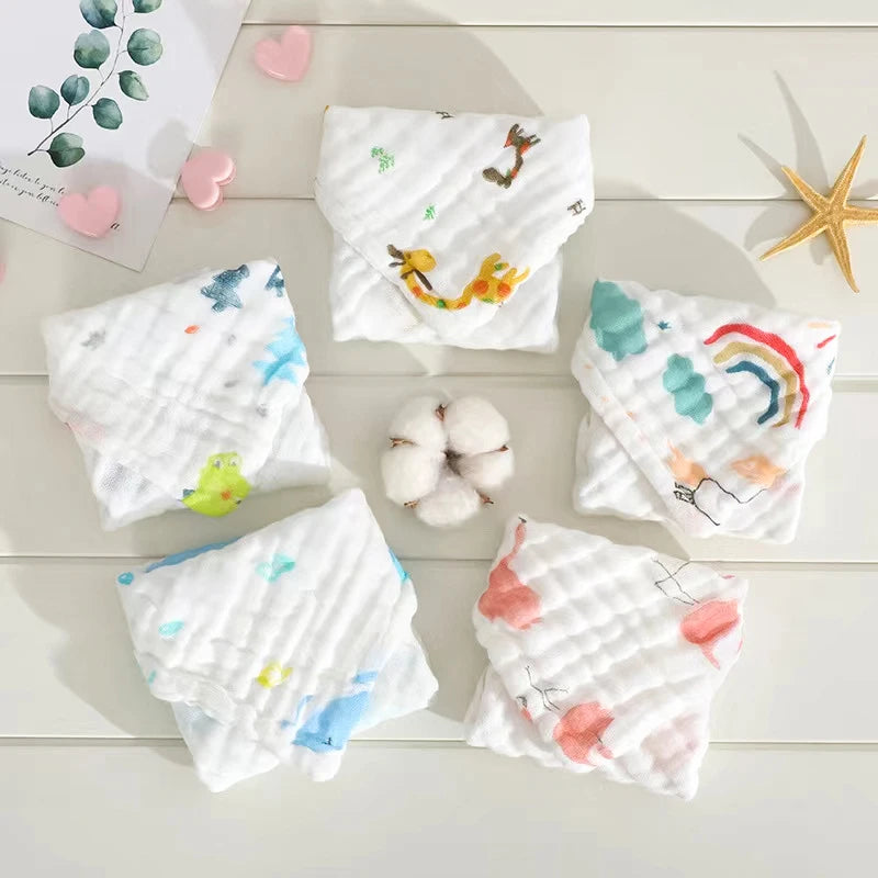 5-Piece 6-Layer Muslin Baby Towel Set