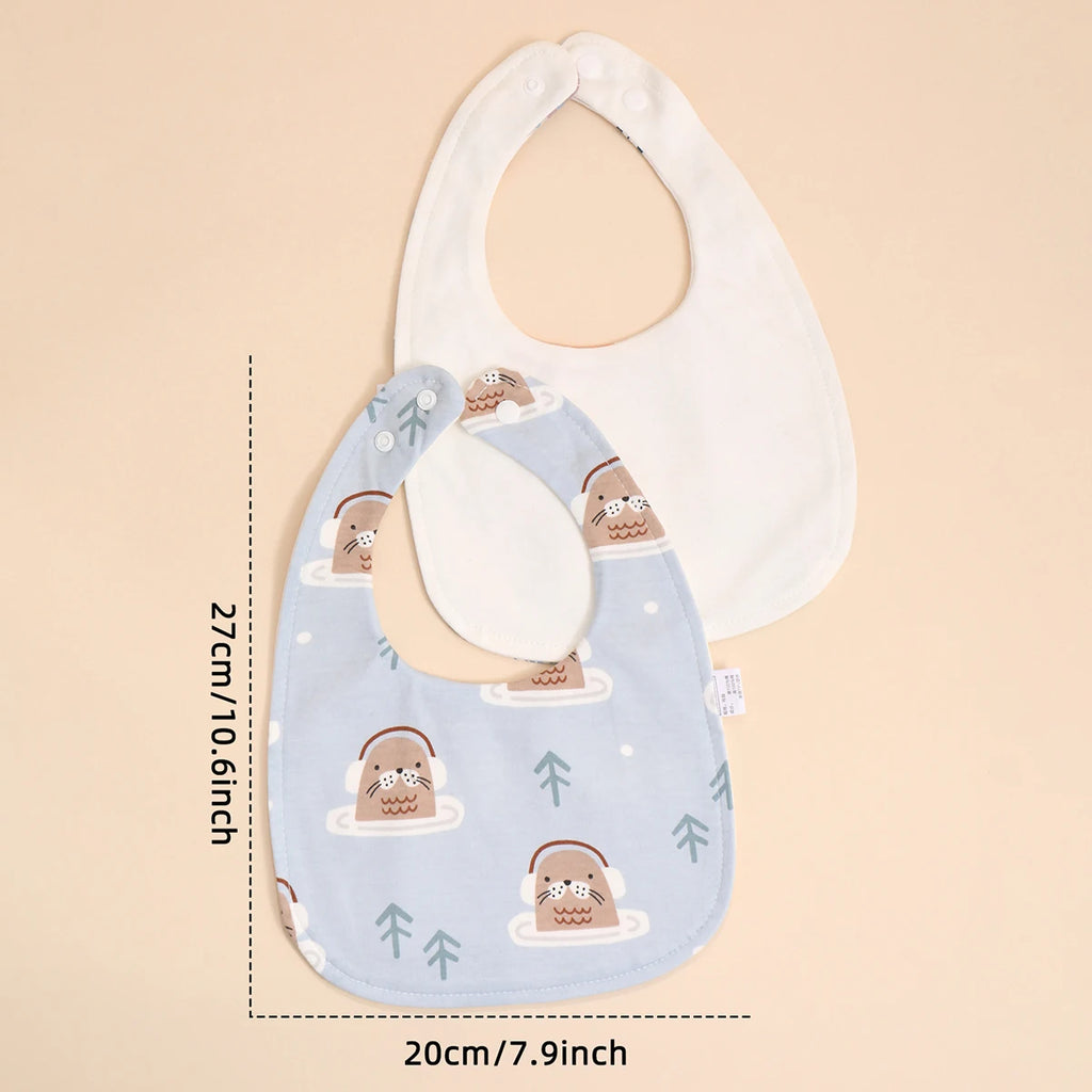 4-Piece Adjustable Cotton Baby Bib Set
