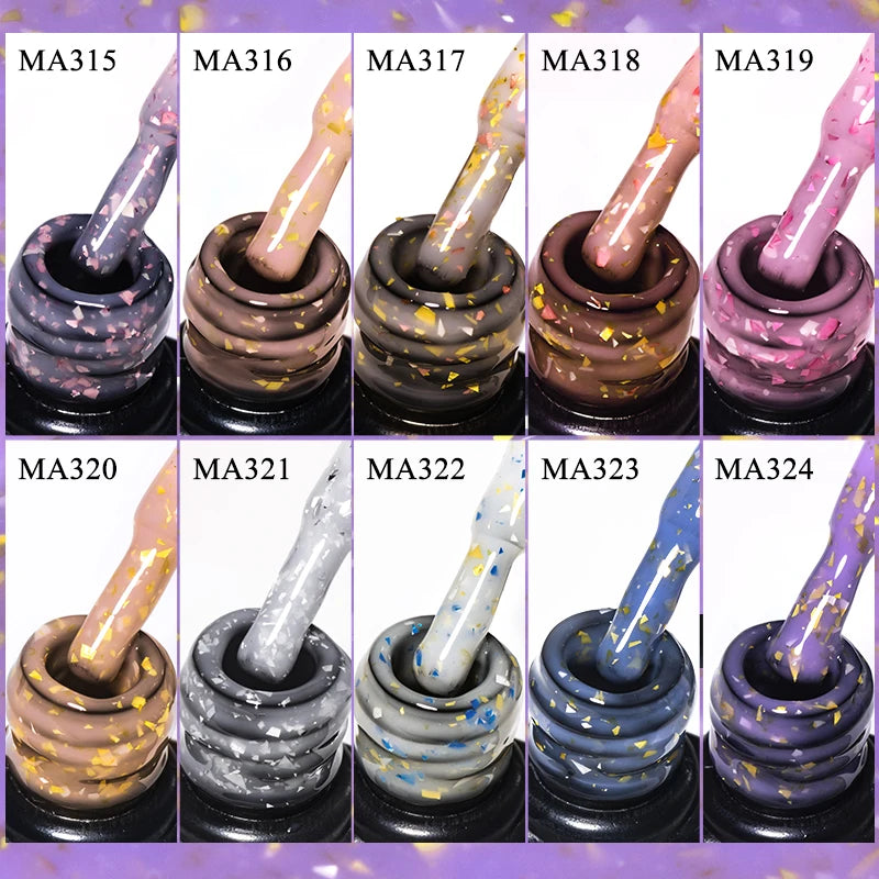 MEET ACROSS Glitter Rubber Base Gel Polish – 7 ml