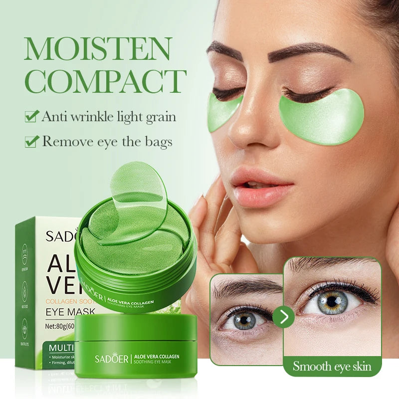 60-Piece Aloe Vera Collagen Eye Mask Set
