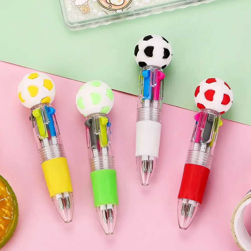 5-Piece Football 4-Color Ballpoint Pen Set