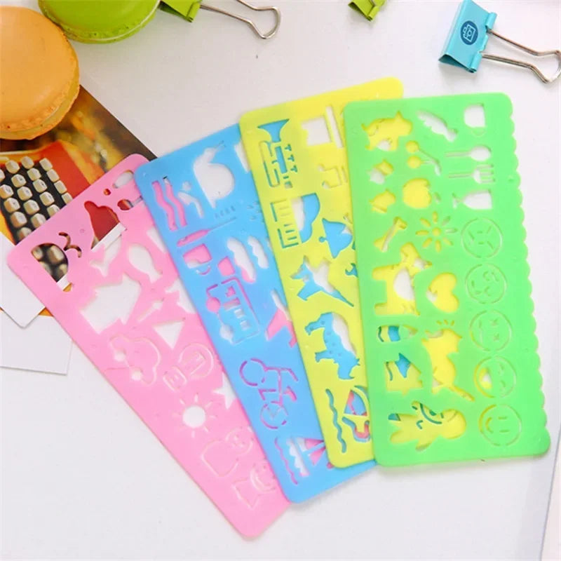 4-Piece Candy Color Drawing Ruler Set