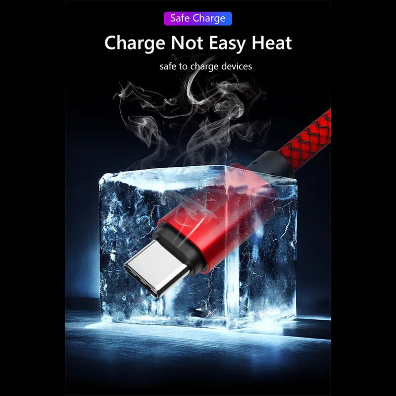 12W Braided USB-A to Type-C Charging Cable