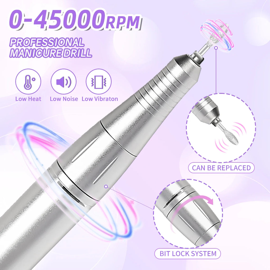 45000 RPM Rechargeable Electric Nail Drill