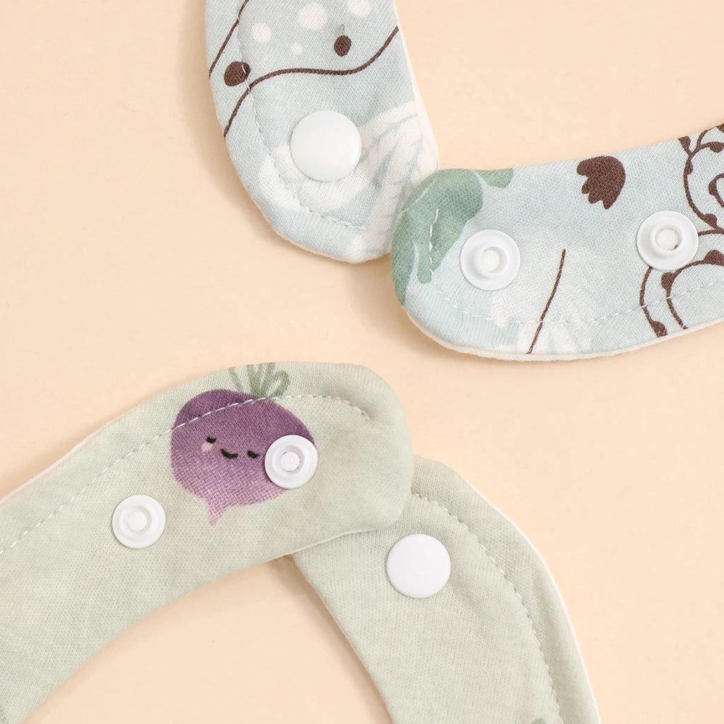 4-Piece Adjustable Cotton Baby Bib Set