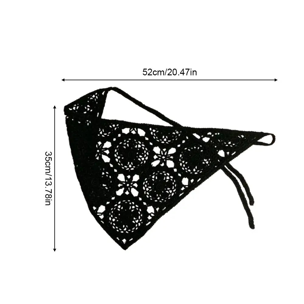 Retro Crochet Triangle Head Scarf