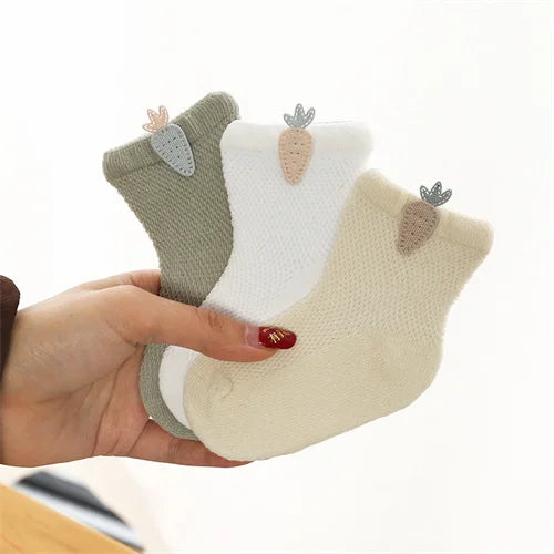 3-Pair Baby Mesh Summer Socks Set