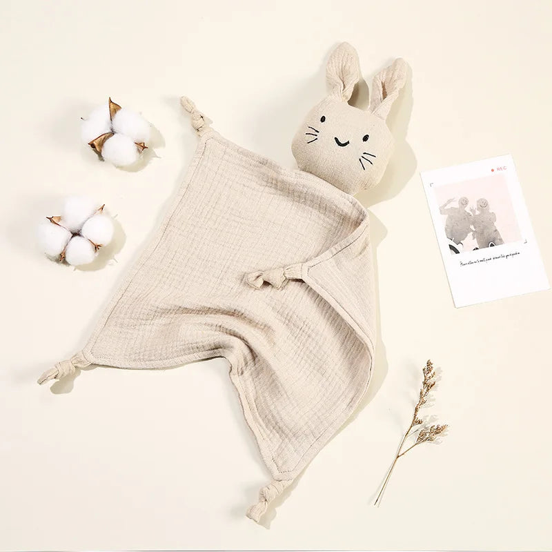 Baby Muslin Comfort Blanket with Plush Animal